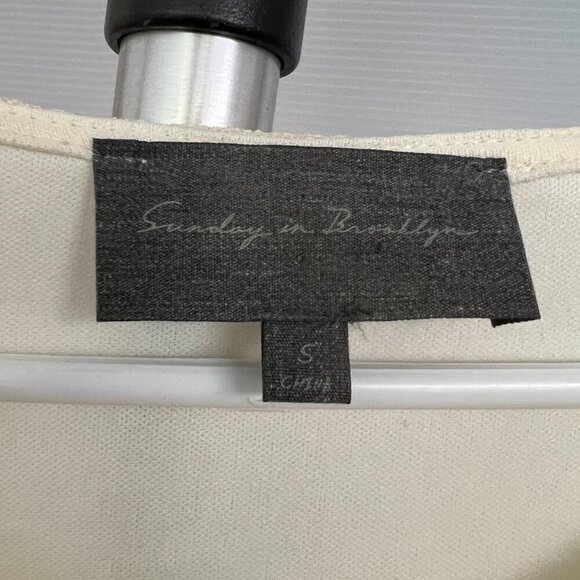 ANTHRO Sunday in Brooklyn Yellow Lace Cream Floral Appliques 3/4 Sleeve Top Sz S - Picture 11 of 14